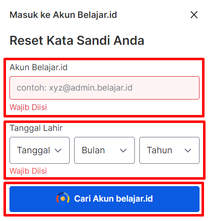 Panduan Mengganti (Reset) Password Akun belajar.id – belajar.id